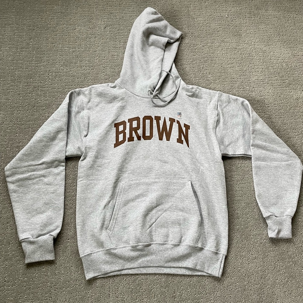 Brown University Gray Hoodie with Brown Logo